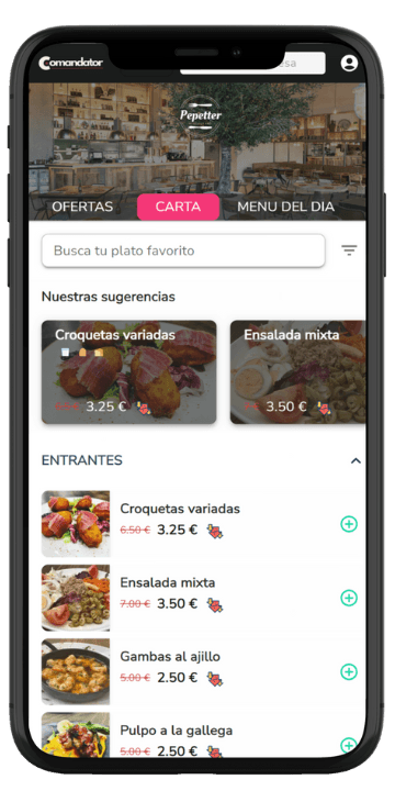 Your daily menu ready every morning in Comandator
